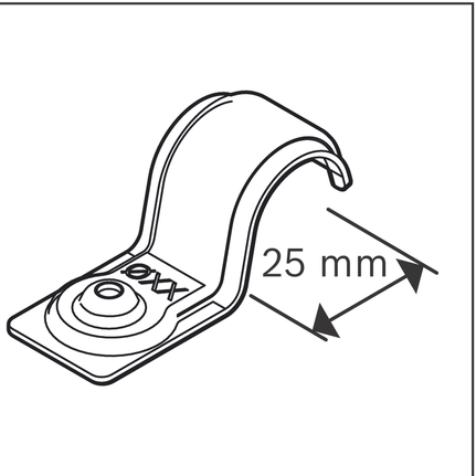금속 케이블 클램프 25mm.